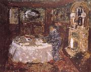 Painter mother sitting at the table money, Edouard Vuillard
